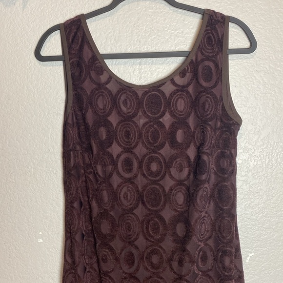 Vintage Lapis brown sheer circle print top - Picture 3 of 8